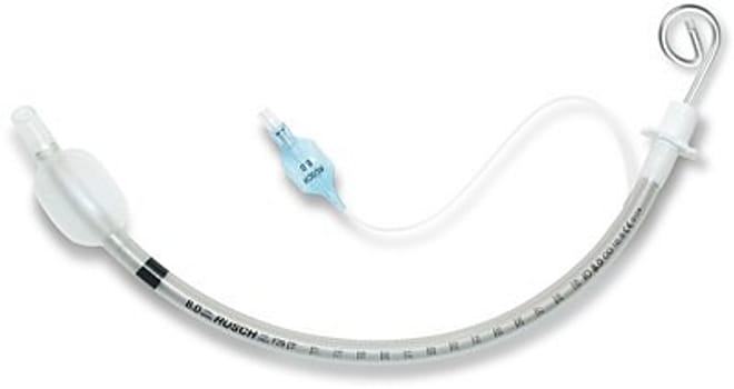 Rüschflex trachealtube, spiraltube med FlexiSlip, med cuff, Murphy, steril, 6,5 mm
