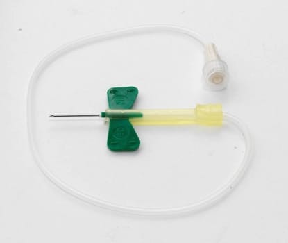 BD Vacutainer, sommerfugl, Safety-lok, grøn, 30cm sl.,u/lueradap., 21G x 3/4in, 0,8 mm x 19 mm