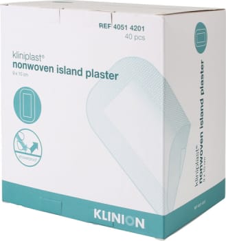 Kliniplast, væsketæt plaster med sårpude 5x5cm, steril, 9 cm x 10 cm