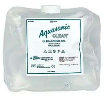 Aquasonic clear, ultralydsgel, cubitainer, m. påfyldningsflaske, 5 l