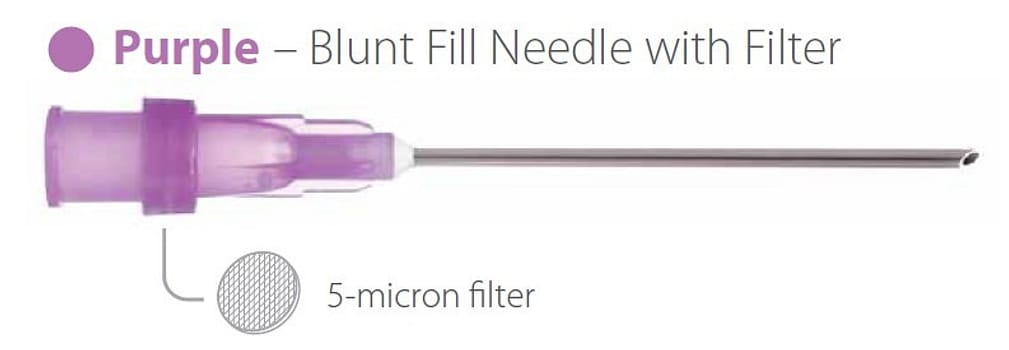 Sol-M, Optrækskanyle, lilla, stump, m/filter, steril, 18G x 1 1/2in, 1,2 mm x 40 mm