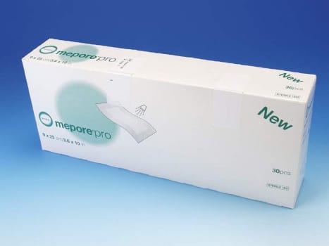 Mepore Pro, væsketæt plaster med sårpude 5 x 20 cm, steril, 9 cm x 25 cm