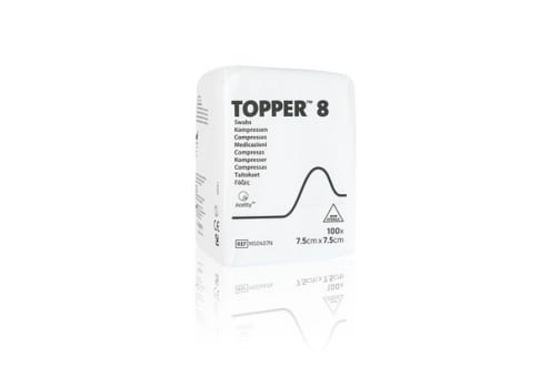 Topper 8, Non woven kompres, 4 lag, 5 cm x 5 cm