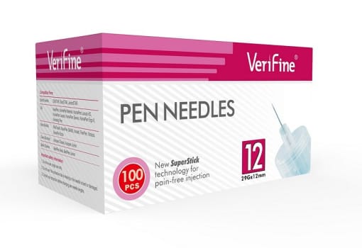 Verifine, penkanyle, steril, 12 mm x 0,33 mm (29G)