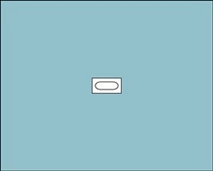 Barrier, hulstykke med klæb, hul 5 x 7 cm, steril, 120 cm x 150 cm