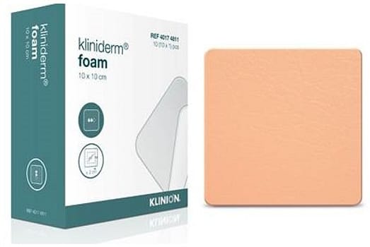 Kliniderm Foam, skumbandage, steril NY, 10 cm x 10 cm