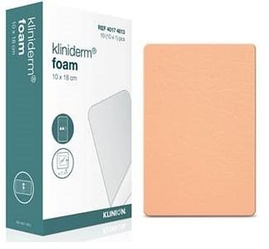 Kliniderm Foam, skumbandage, steril NY, 10 cm x 18 cm