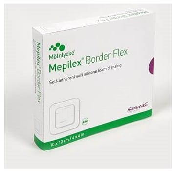 Mepilex Border Flex, fleksibel skumbandage m/border og silikone, steril, 15 cm x 15 cm