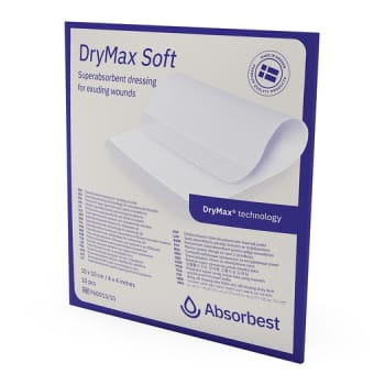 DryMax Soft, højabsorberende polymerkompres, steril, 10 cm x 10 cm