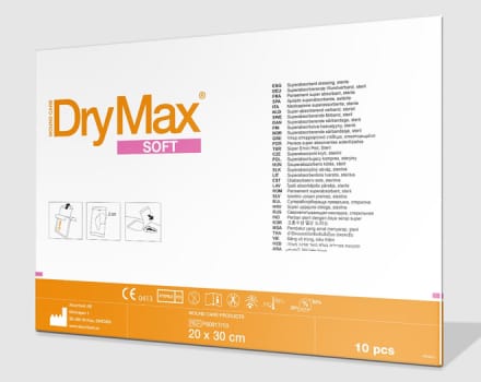 DryMax Soft, højabsorberende polymerkompres, steril, 20 cm x 30 cm