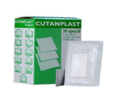 Cutanplast, Special, hæmostatisk gelatine svamp, steril, 7 cm x 5 cm x 0,1 cm