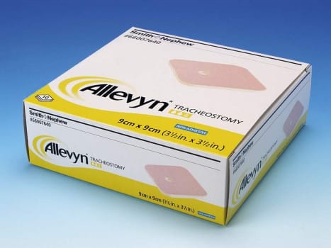 Allevyn tracheostomikompres, tracheostomikompres, med slids, steril, 9 cm x 9 cm