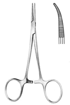 Nopa, arterieklemme, Halstead-Mosquito, buet, 12,5 cm