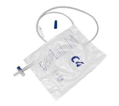 Curion, urinpose, 120 cm slange, prøveudt, krydsaftap, st, 2000 ml