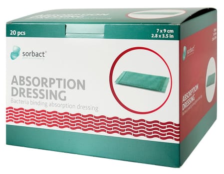 Sorbact Absorption, absorberende bandage, steril, 10 cm x 10 cm