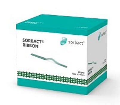 Sorbact Ribbon, meche 100% bomuld, steril, 1 cm x 50 cm