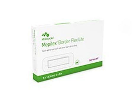 Mepilex Border Flex Lite, fleksibel skumbandage m/border og silikone, steril, 5 cm x 12,5 cm