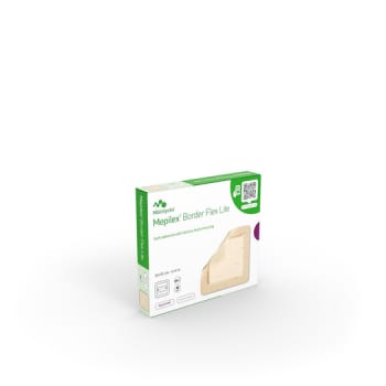 Mepilex Border Flex Lite, fleksibel skumbandage m/border og silikone, steril, 10 cm x 10 cm
