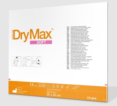 DryMax Soft, højabsorberende polymerkompres, steril, 20 cm x 20 cm