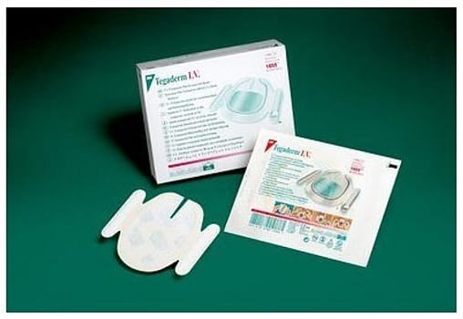 Tegaderm film IV, kanyleforbinding m/ramme+label, steril, 8,9 cm x 11,5 cm