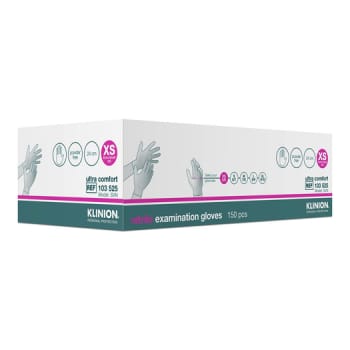 Klinion Protection, nitrilhandske, hvid, ultra comfort, PF, x-small