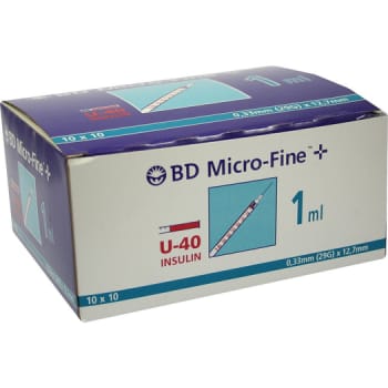 BD MicroFine, insulinsprøjte 1,0 ml med kanyle, steril, 12,7 mm x 0,33 mm (29G)