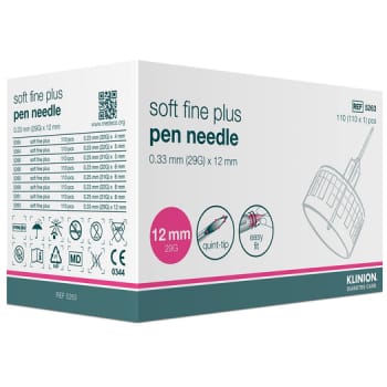 Klinion 5-bevel, Soft fine plus penkanyle, steril, 12 mm x 0,33 mm (29G)