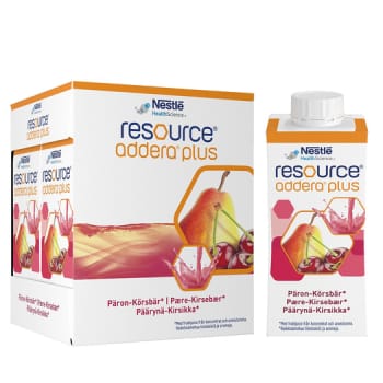 Resource Addera Plus, pære/kirsebær, 4x200ml