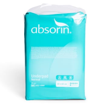 Absorin Comfort, underlag engangs, dag, blå, 900 ml, 60 cm x 60 cm