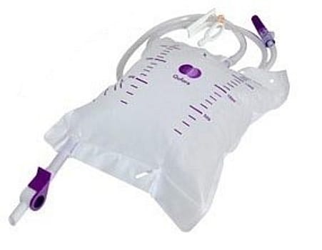 Qufora, sengepose, 120 cm, drejeventil, prøveudtag, steril, 2000 ml