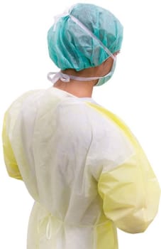 Klinipro beskyttelseskittel, væsketæt m/manchet, åndbar, gul, 134 cm, large