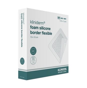 Kliniderm Foam Silikone, Border, Flexible , 10 x 10 cm