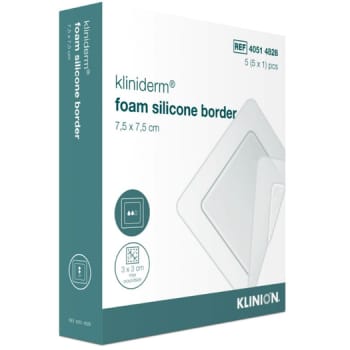 Kliniderm Foam Silikone Border, skumbandage, steril, 5 cm x 5 cm