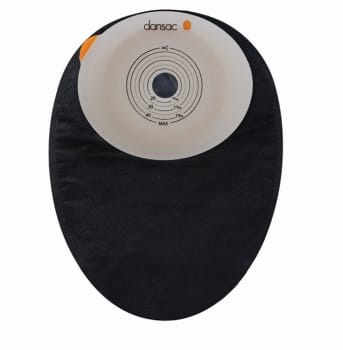 NovaLife TRE 1, 1-dels colostomipose, Midi, vindue, sort,  Ø 15-55/70 mm