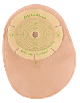 SALTS Confidence Natural 1-dels colostomipose, Standard, vindue, beige, Ø 32 mm