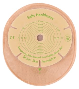 SALTS Confidence Natural 1-dels colostomipose, Standard, vindue, beige, Ø 32 mm