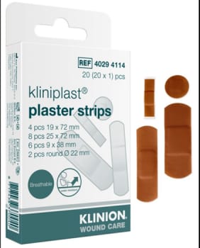 Kliniplast, plaster, vandtæt, 4 str. assorteret