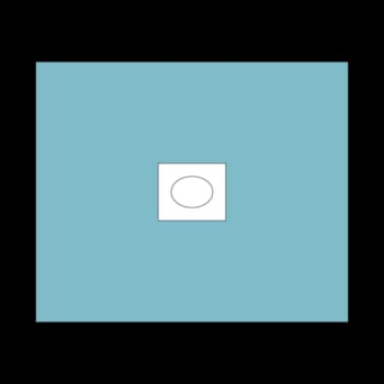 Barrier Hulstykke, 2-lags, 60x50cm, grøn, med klæb, hul 6x8cm, steril, engangs