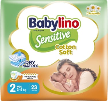 Babylino Sensitive, str. 2, åben ble, 3-6 kg