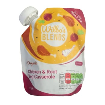 Wilbo Blends blendet sondeernæring, kylling- og rodfrugtgryde, økologisk, 275 g