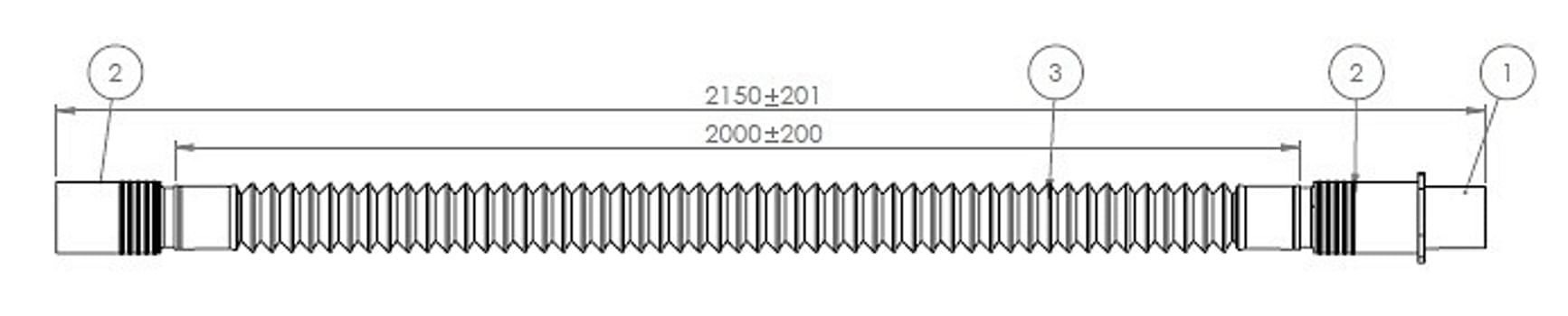 Altech Cirkelsystem, forlængerslange, ekspanderbar, 2 m