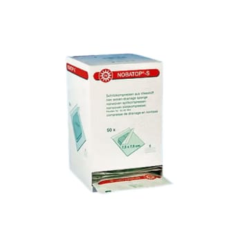 Nobatop-S slids/tracheal, kompres, non woven, 6 lag, brev a 2 stk., steril, 7,5 cm x 7,5 cm