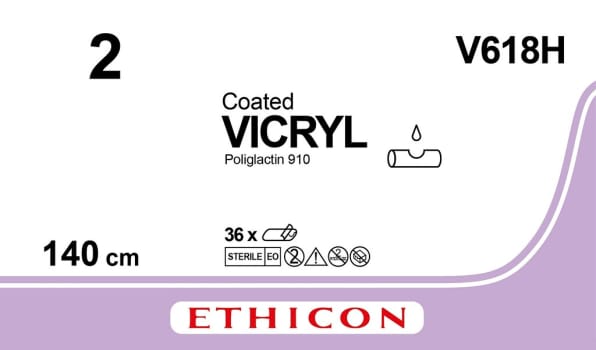Ethicon Vicryl, sutur, violet, 140 cm, 2, SUTUPAK, steril
