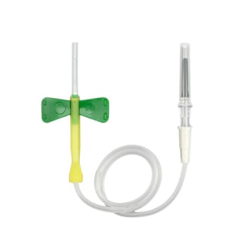 Klinion, blodprøvetagningssæt, grøn, safelock, 178 mm, 21G x 3/4in, 0,6 mm x 19 mm, m/holder, steril