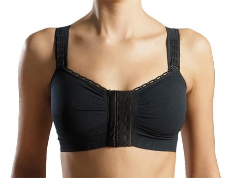 CareFix Post-Op Bra BH, Alice, frontluk. hægter, justerbar stropper, sort, large