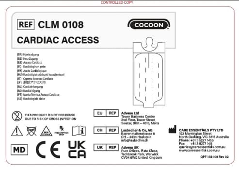 Cocoon Varmetæppe Cardiac Access Størrelse: 100 × 195 cm Slangetilslutninger: 1