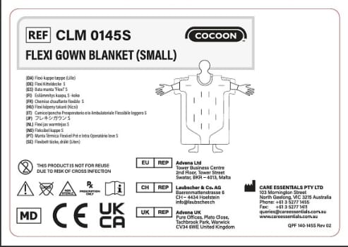 Cocoon Engangs Flexi poncho varmetæppe – small Slangetilslutninger: 3