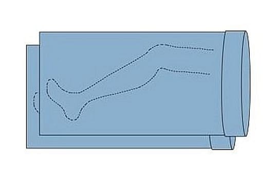 Barrier, benpose, 2 lag, 2 pk., steril, 75 cm x 120 cm