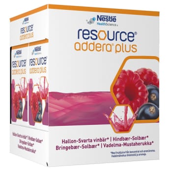 Resource Addera Plus, hindbær/solbær, 4x200ml