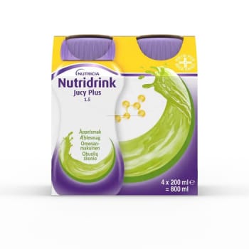 Nutridrink Jucy Plus, æble, 200 ml
